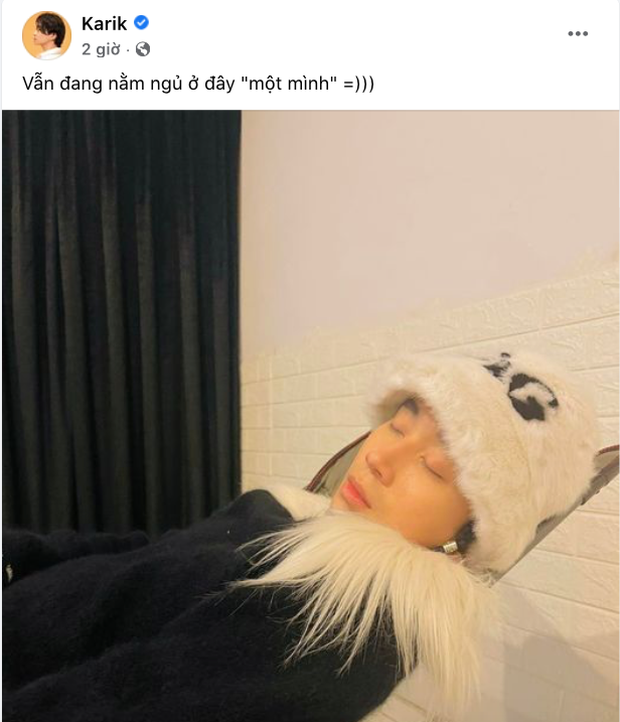 Bài đăng của Karik được cho là đang ngầm khẳng định mình vẫn độc thân.