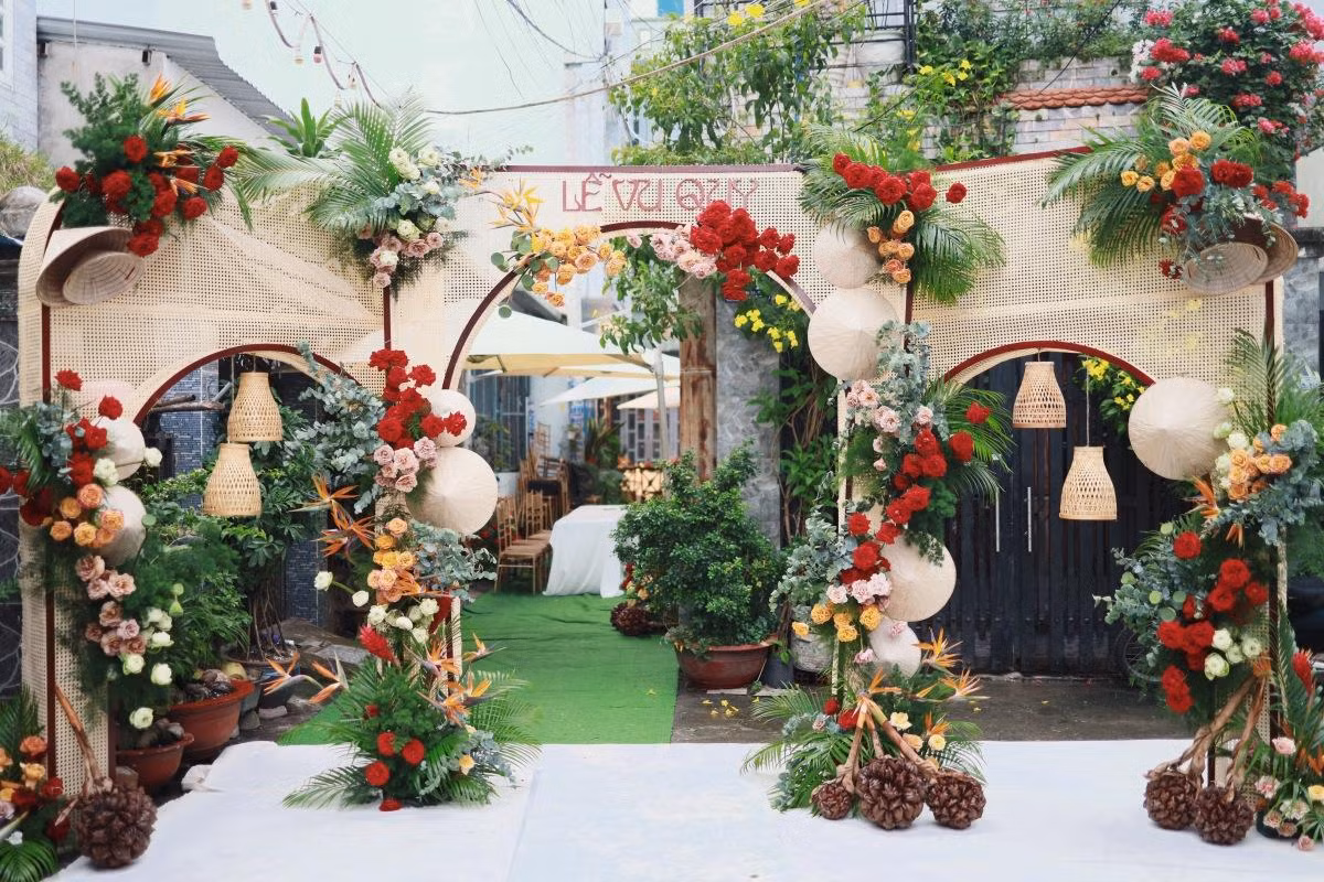 Toàn cảnh không gian lễ vu quy của MC Liêu Hà Trinh.