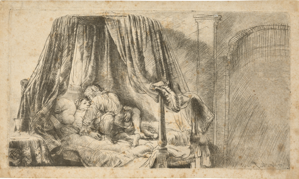 Bức phác họa The French Bed của Rembrandt. Ảnh: Christie's. Bức phác họa The French Bed của Rembrandt. Ảnh: Christie's.