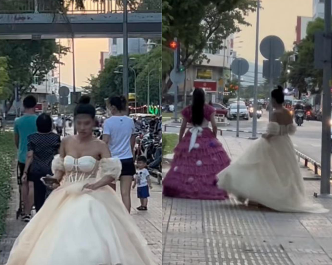 Hai cô gái không được vào siêu thị vì ăn mặc cồng kềnh (Ảnh: Chụp màn hình)