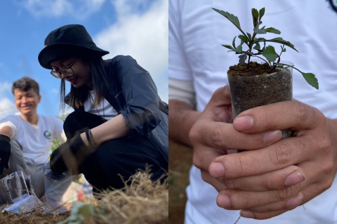Trồng cây để phủ xanh rừng là một trong những hoạt động của chuyến du lịch trách nhiệm. Ảnh: NVCC.