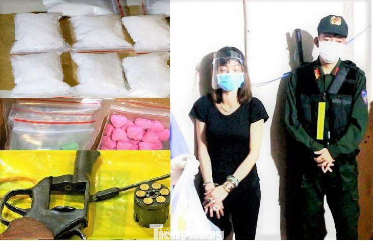 Nguyễn Thị Kim Yến và tang vật công an thu giữ Nguyễn Thị Kim Yến và tang vật công an thu giữ