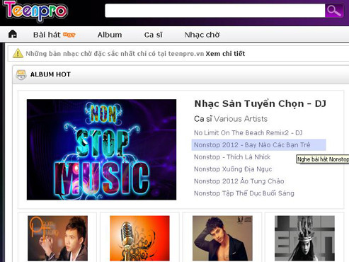Sau trang web này còn một danh sách dài mà Trung tâm Bảo vệ quyền tác giả âm nhạc Việt Nam khẳng định sẽ “tuyên chiến”