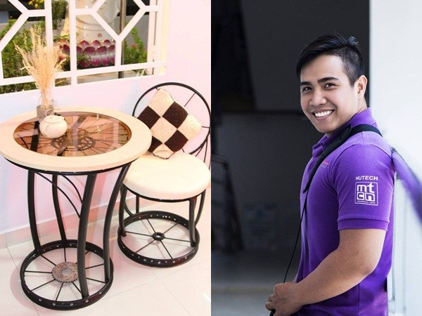 Đẹp không ngờ bàn ghế làm từ xe đạp cũ của 9X Sài thành ảnh 3