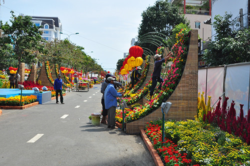 Cận cảnh đường hoa Cần Thơ làm từ 80.000 chậu hoa tươi ảnh 5