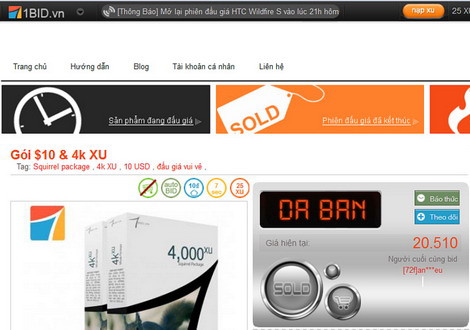 Hiện 1bid đã đóng cửa dịch vụ của mình 