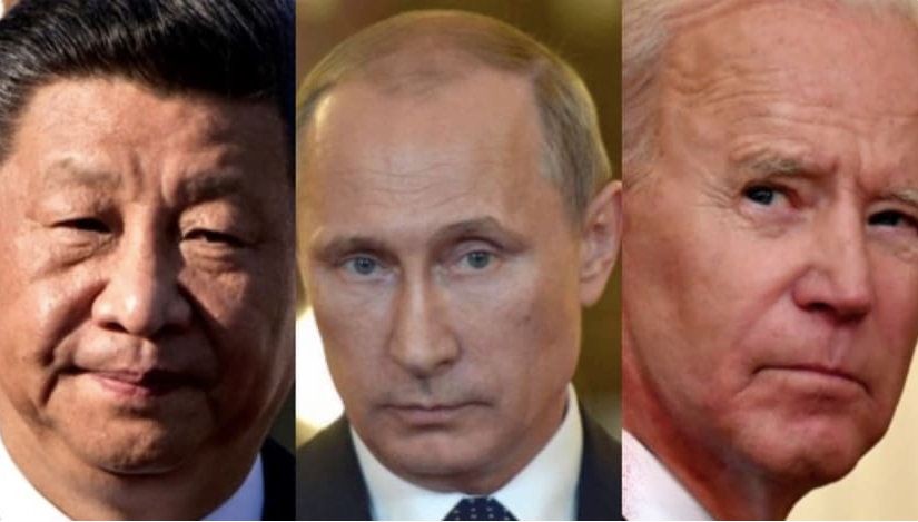 (Từ trái sang phải) Chủ tịch Trung Quốc Tập Cận Bình, Tổng thống Nga Vladimir Putin, Tổng thống Mỹ Joe Biden. (Ảnh: AP) (Từ trái sang phải) Chủ tịch Trung Quốc Tập Cận Bình, Tổng thống Nga Vladimir Putin, Tổng thống Mỹ Joe Biden. (Ảnh: AP)