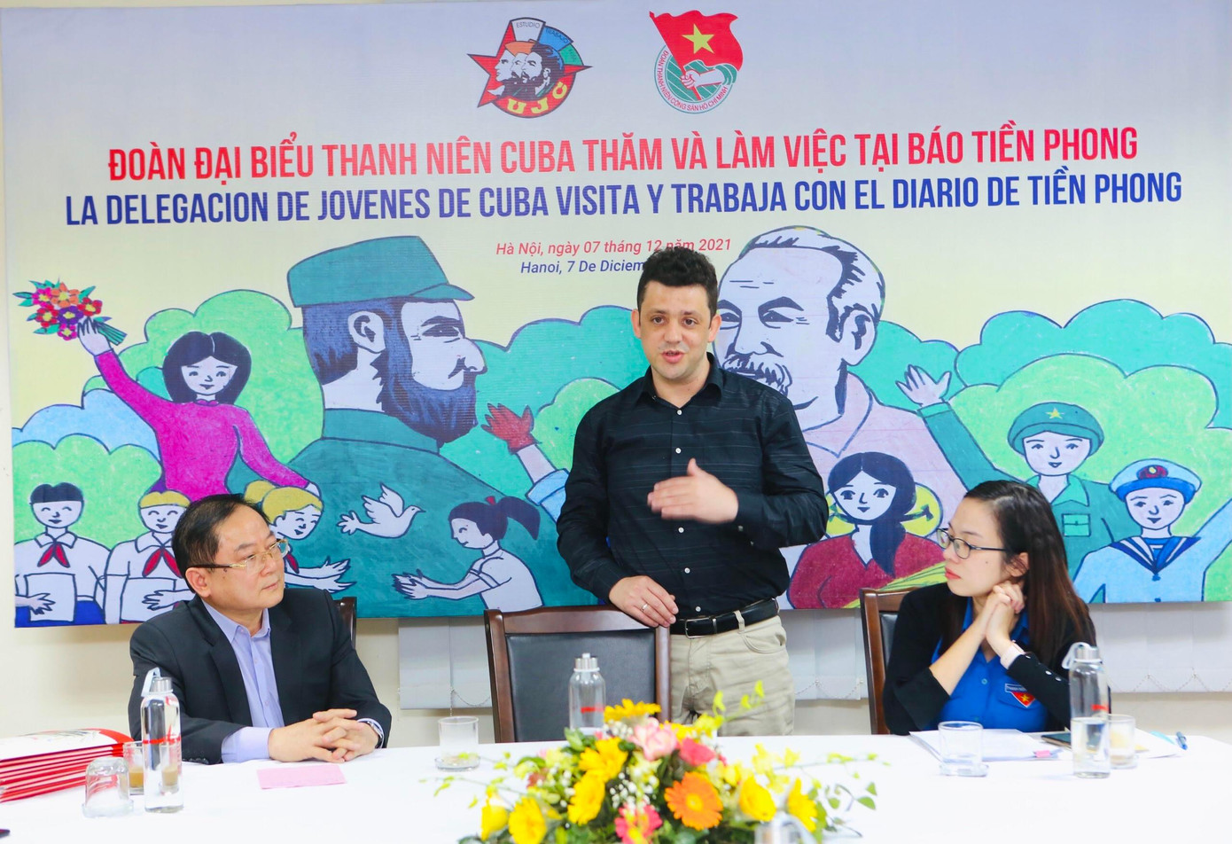 Đồng chí Maiker Comendador Escalante đại diện đoàn phát biểu. (Ảnh: Trọng Tài)