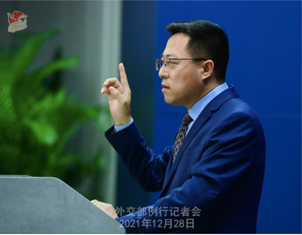 Phát ngôn viên Bộ Ngoại giao Trung Quốc Triệu Lập Kiên. (Ảnh: BNG TQ) Phát ngôn viên Bộ Ngoại giao Trung Quốc Triệu Lập Kiên. (Ảnh: BNG TQ)