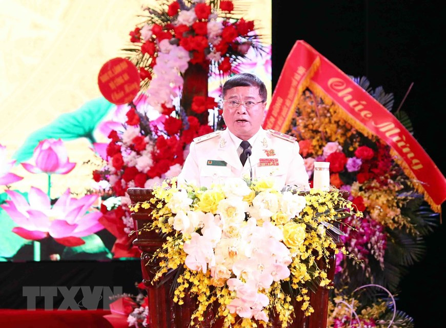 Trung tướng Nguyễn Đình Thuận, Cục trưởng Cục An ninh kinh tế phát biểu. (Ảnh: Phạm Kiên/TTXVN)