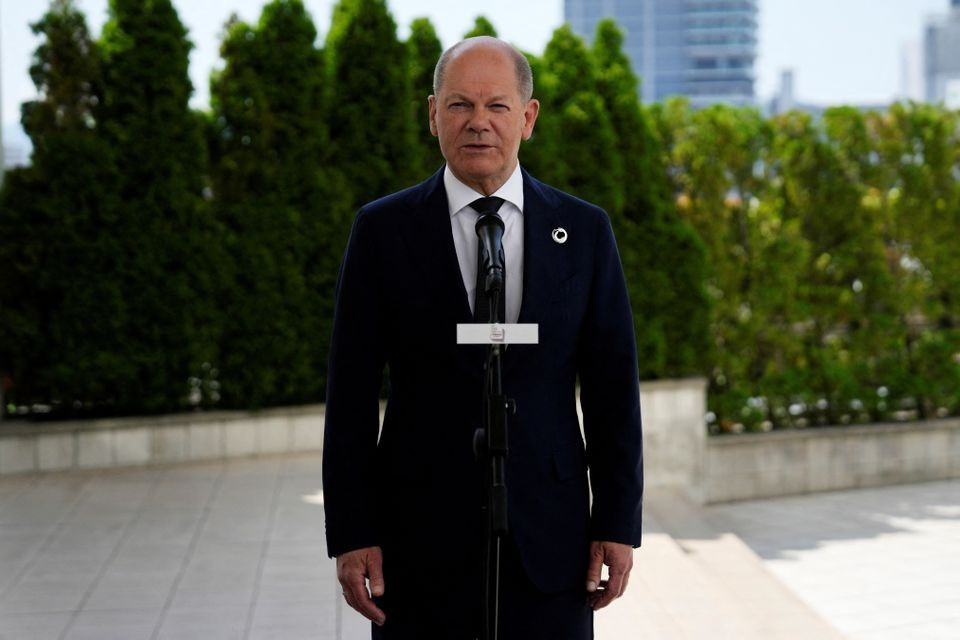Thủ tướng Đức Olaf Scholz phát biểu ngày 21/5 tại Hiroshima. Ảnh: Reuters Thủ tướng Đức Olaf Scholz phát biểu ngày 21/5 tại Hiroshima. Ảnh: Reuters