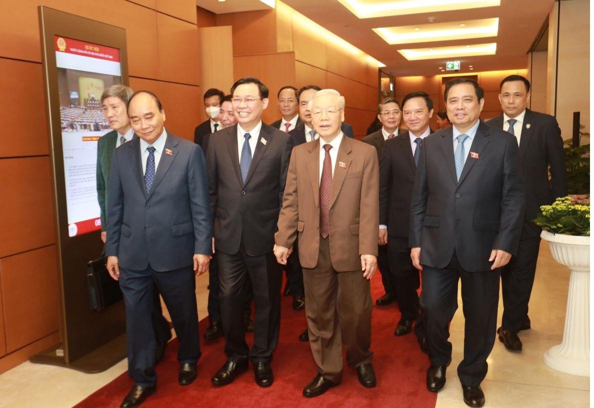 Tổng Bí thư Nguyễn Phú Trọng và Lãnh đạo Đảng, Nhà nước trong phiên khai mạc kỳ họp Quốc hội. Ảnh Nhật Minh Tổng Bí thư Nguyễn Phú Trọng và Lãnh đạo Đảng, Nhà nước trong phiên khai mạc kỳ họp Quốc hội. Ảnh Nhật Minh