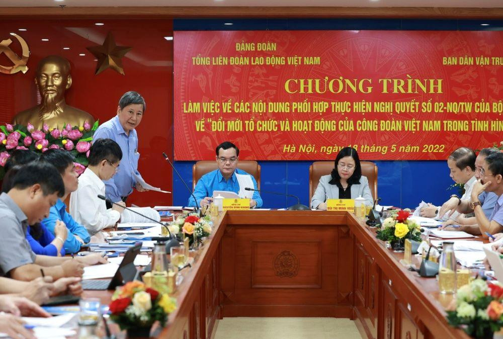 Hội nghị giữa Ban Dân vận Trung ương và Tổng LĐLĐVN Hội nghị giữa Ban Dân vận Trung ương và Tổng LĐLĐVN