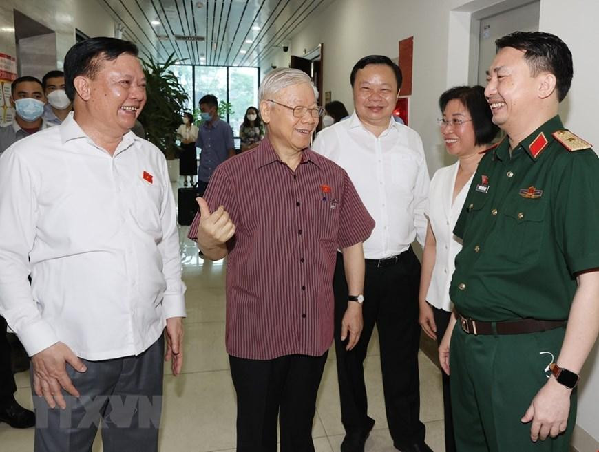 Hội nghị diễn ra tại trụ sở quận Đống Đa và được kết nối trực tuyến đến 56 điểm cầu. Ảnh: Trí Dũng/TTXVN. Hội nghị diễn ra tại trụ sở quận Đống Đa và được kết nối trực tuyến đến 56 điểm cầu. Ảnh: Trí Dũng/TTXVN.