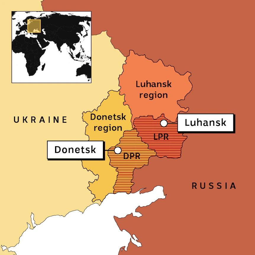 Cộng hòa nhân dân tự xưng Donetsk ở Donbass (miền Đông Ukraine). Ảnh: ABC