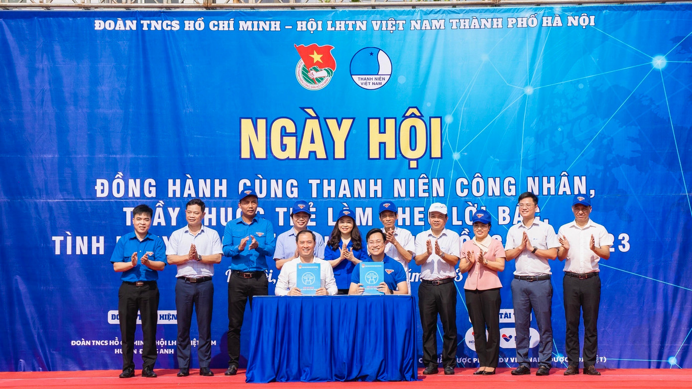 Thành Đoàn Hà Nội và Đảng ủy các Khu Công nghiệp và Chế xuất Hà Nội ký kết chương trình phối hợp hoạt động giai đoạn 2023 – 2025