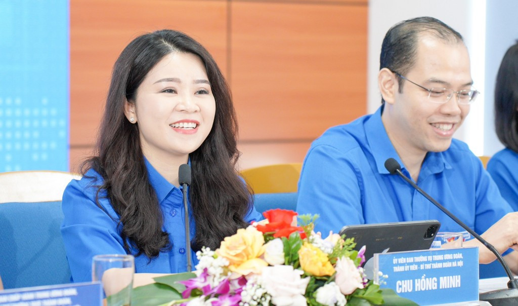 Chị Chu Hồng Minh, Bí thư Thành Đoàn Hà Nội. Ảnh: Phạm Mạnh
