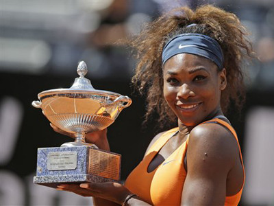 Serena Williams với danh hiệu vô địch Rome Masters. ảnh: AP