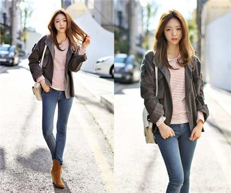 Chiếc áo có chất liệu như kaki, thô có độ dày vừa phải bạn có thể kéo khóa giữ ấm hay để thả tự nhiên đều đẹp và phong cách 