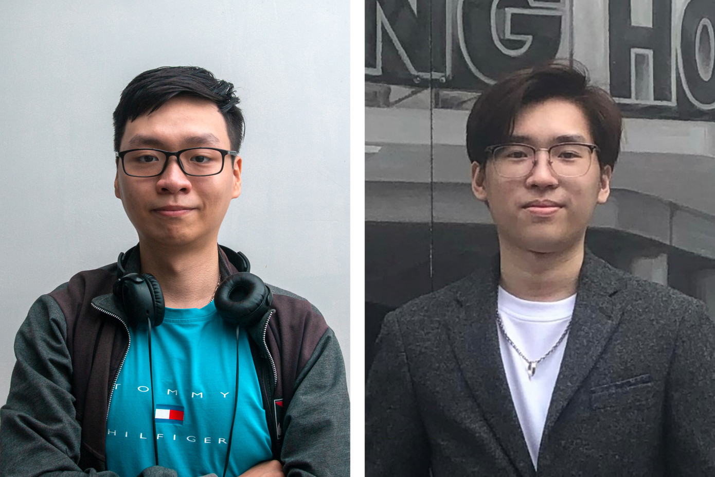 Nguyễn Hoàng Phúc Nghi (bên trái) và Nguyễn Cát Vũ (bên phải) là hai sinh viên năm cuối ngành Thiết kế (Truyền thông số). Nguyễn Hoàng Phúc Nghi (bên trái) và Nguyễn Cát Vũ (bên phải) là hai sinh viên năm cuối ngành Thiết kế (Truyền thông số).