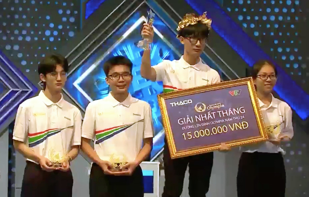 Nam sinh Yên Bái Chu Ngọc Quang Vinh thắng trận tháng đầu tiên quý I Olympia 24.