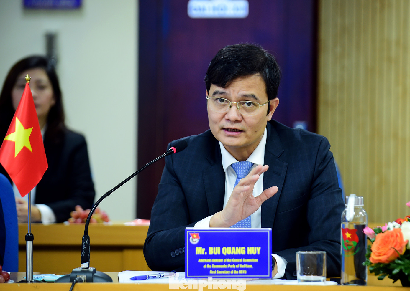 Anh Bùi Quang Huy trao đổi tại buổi tiếp. Ảnh: Xuân Tùng Anh Bùi Quang Huy trao đổi tại buổi tiếp. Ảnh: Xuân Tùng