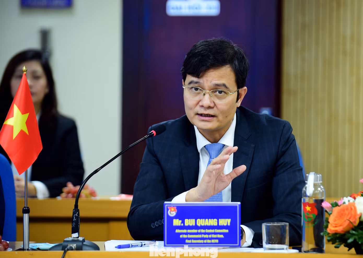 Anh Bùi Quang Huy trao đổi tại buổi tiếp. Ảnh: Xuân Tùng Anh Bùi Quang Huy trao đổi tại buổi tiếp. Ảnh: Xuân Tùng