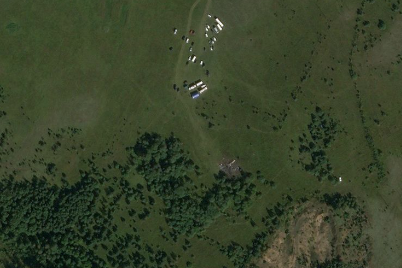 Ảnh vệ tinh chụp khu vực xảy ra vụ rơi máy bay của ông chủ Wagner Prigozhin. (Ảnh: Planet Lab)