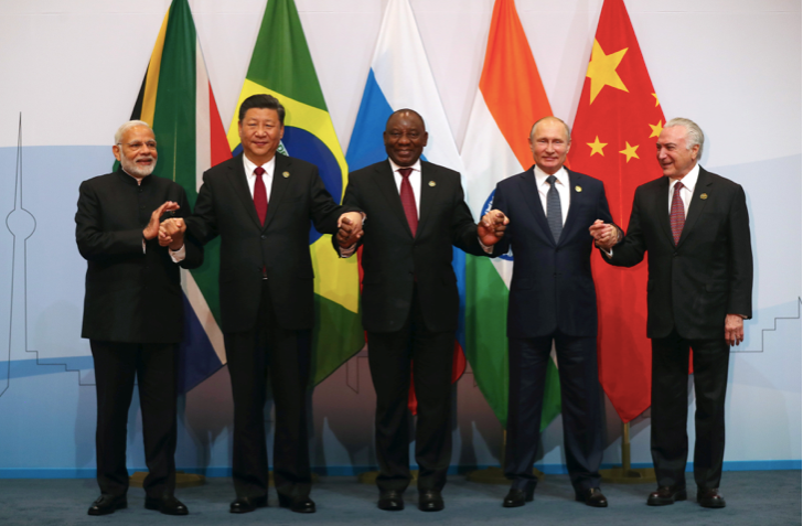 Các lãnh đạo BRICS tại thượng đỉnh ở Nam Phi. (Ảnh: Getty) Các lãnh đạo BRICS tại thượng đỉnh ở Nam Phi. (Ảnh: Getty)