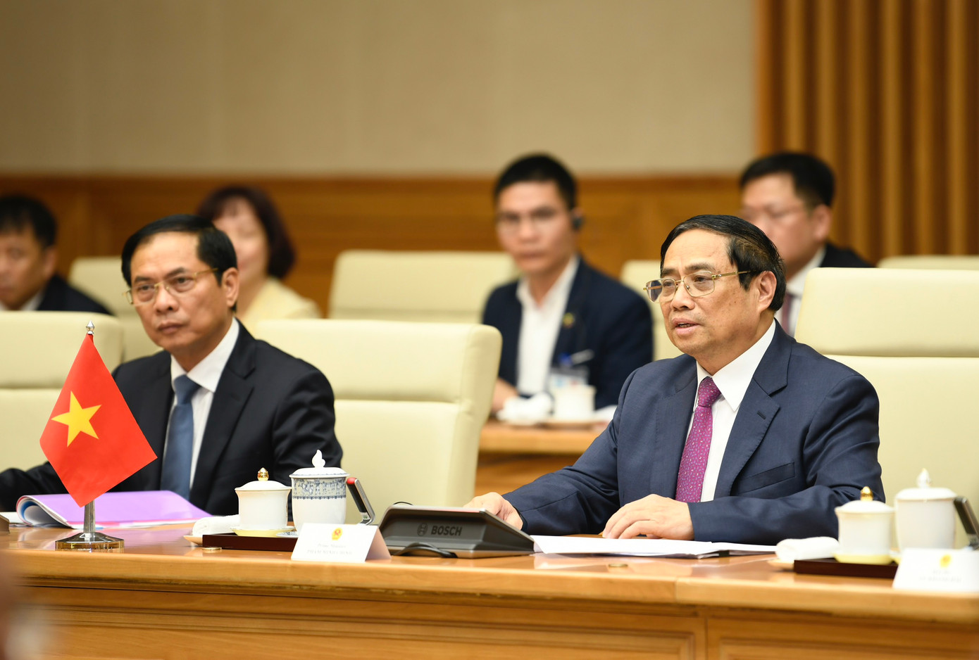 Thủ tướng Phạm Minh Chính tại cuộc hội kiến. (Ảnh: Như Ý)