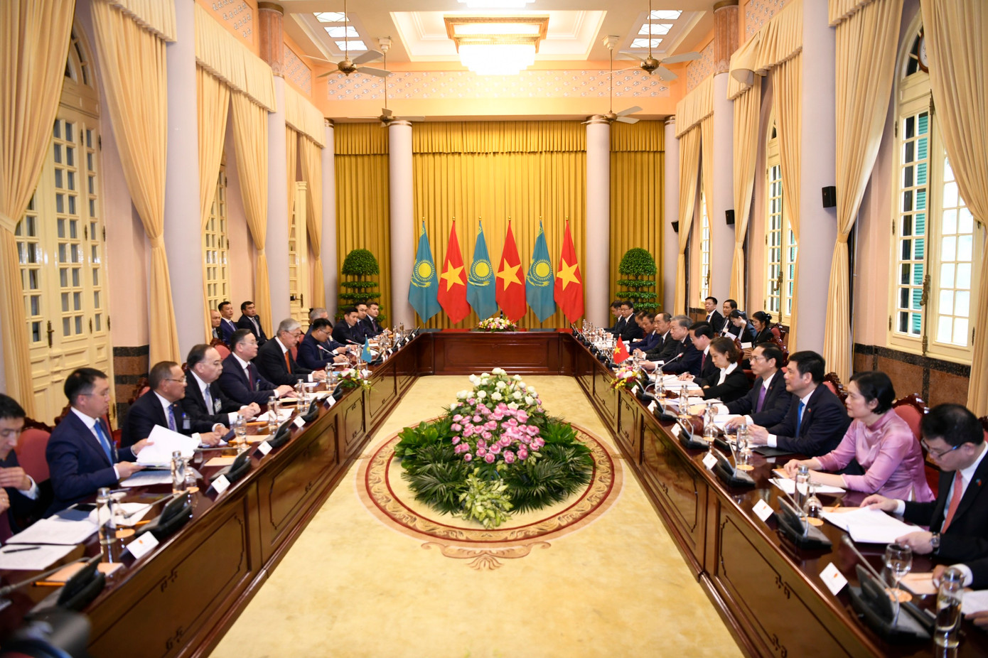 Quang cảnh cuộc hội đàm diễn ra sáng 21/8 tại Hà Nội. (Ảnh: Như Ý)