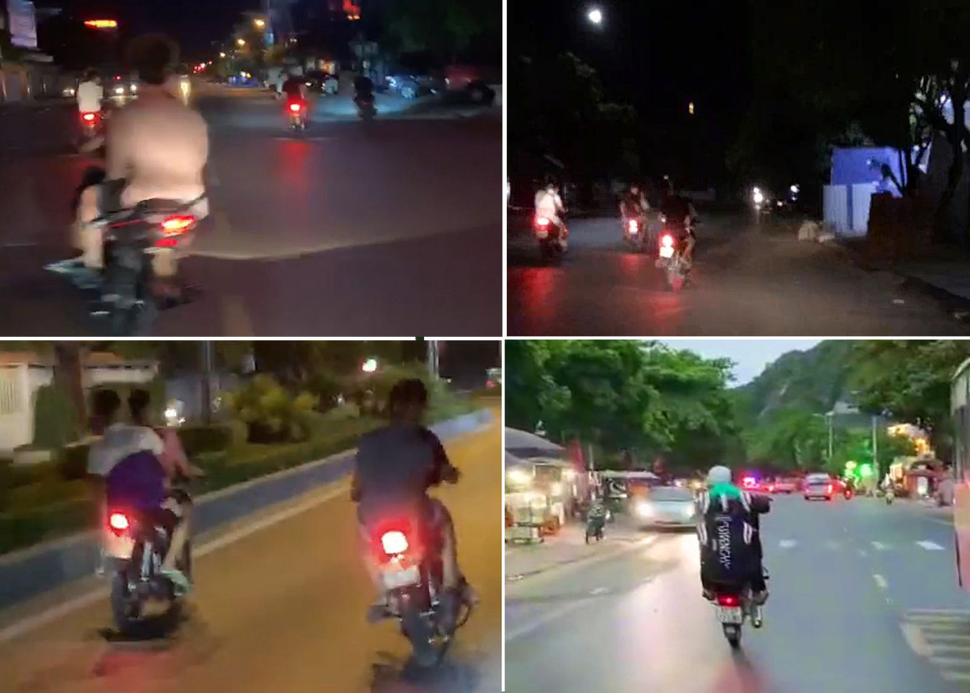 Hình ảnh các đối tượng lập nhóm kín trêu chọc, cản trở lực lượng chức năng thi hành nhiệm vụ. Ảnh: Công an Thanh Hoá.