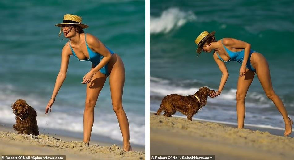 Thiết kế táo bạo giúp người đẹp sinh năm 1991 tôn lên thân hình "bốc lửa", không chút mỡ thừa và đôi chân thon dài miên man.