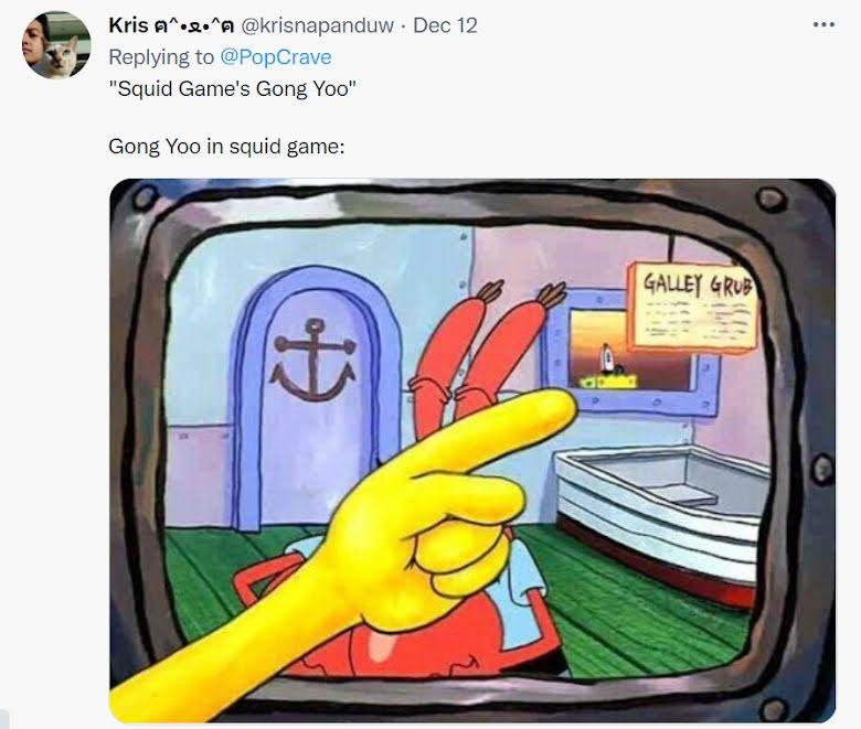 Một dân mạng đăng ảnh ám chỉ nhân vật của Gong Yoo trong "Squid Game" chỉ chiếm vai trò nhỏ.