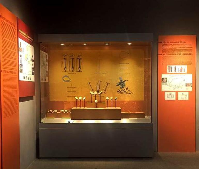 Khuôn đúc mũi tên Cổ Loa đang được quản lý tại nhà trưng bày khu di tích Cổ Loa.