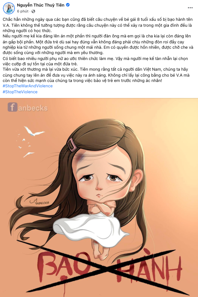 Chia sẻ của Hoa hậu Thuỳ Tiên.