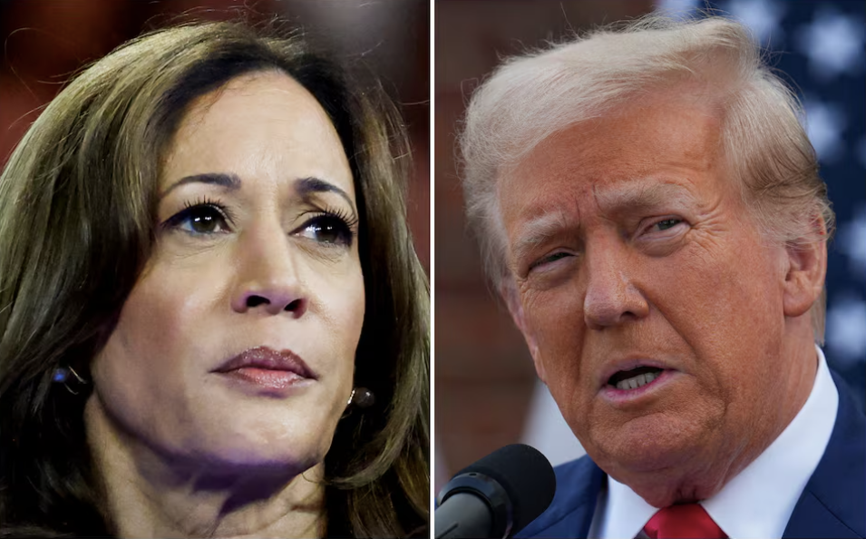 Phó Tổng thống Kamala Harris và cựu Tổng thống Donald Trump ngang ngửa nhau trong một số cuộc khảo sát. (Ảnh: Reuters) Phó Tổng thống Kamala Harris và cựu Tổng thống Donald Trump ngang ngửa nhau trong một số cuộc khảo sát. (Ảnh: Reuters)