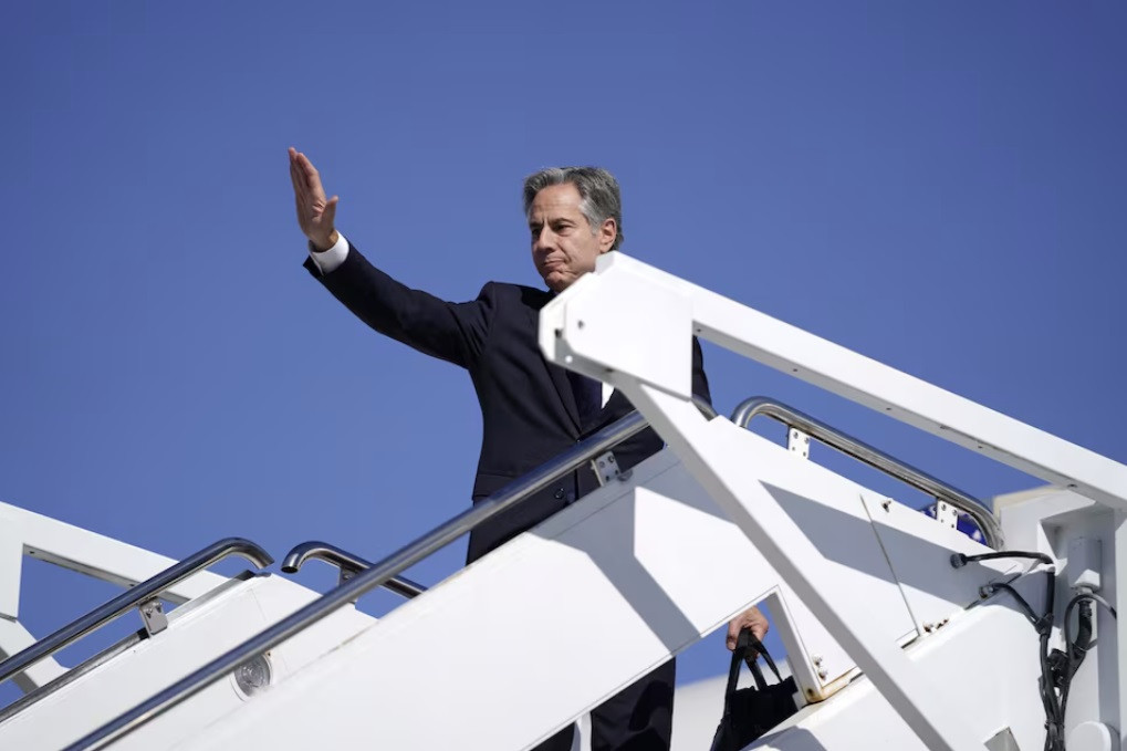 Ngoại trưởng Mỹ Antony Blinken lên đường đến Israel, ngày 21/10. (Ảnh: Reuters) Ngoại trưởng Mỹ Antony Blinken lên đường đến Israel, ngày 21/10. (Ảnh: Reuters)