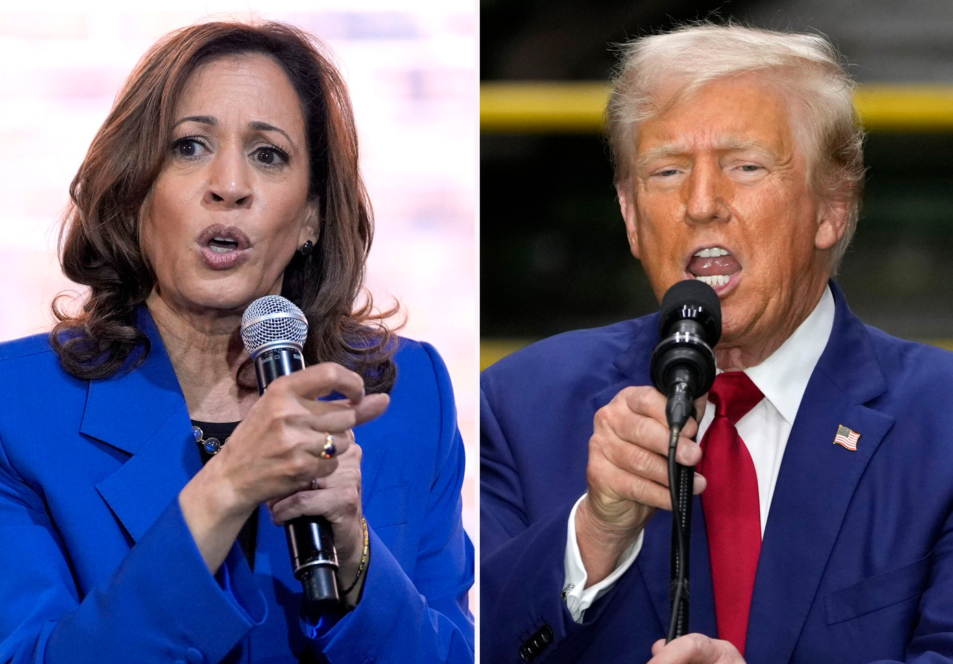 Phó Tổng thống Kamala Harris và cựu Tổng thống Donald Trump. (Ảnh: AP) Phó Tổng thống Kamala Harris và cựu Tổng thống Donald Trump. (Ảnh: AP)