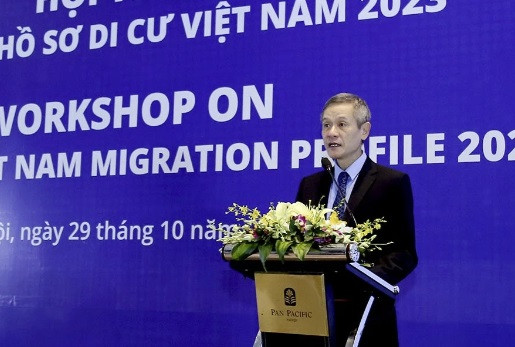 Trợ lý Bộ trưởng Bộ Ngoại giao Nguyễn Minh Vũ phát biểu tại hội thảo. (Ảnh: Baoquocte)