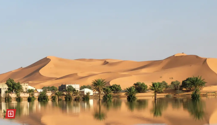 Hồ Iriqui đầy nước sau trận mưa rất lớn trong vòng 2 ngày. (Ảnh: AP)