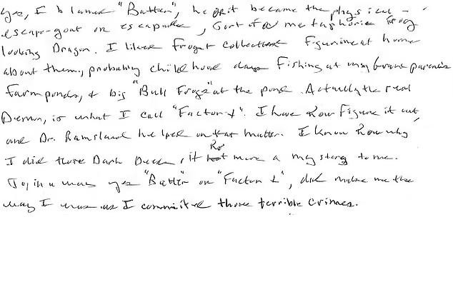 Một bức thư Dennis Rader gửi Daily Mail năm 2019. Ảnh: Daily Mail.