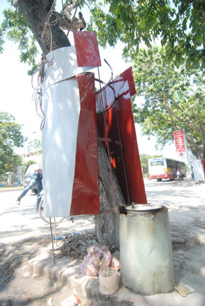 Váy được cởi, gốc sưa thành nơi đặt bếp than tổ ong