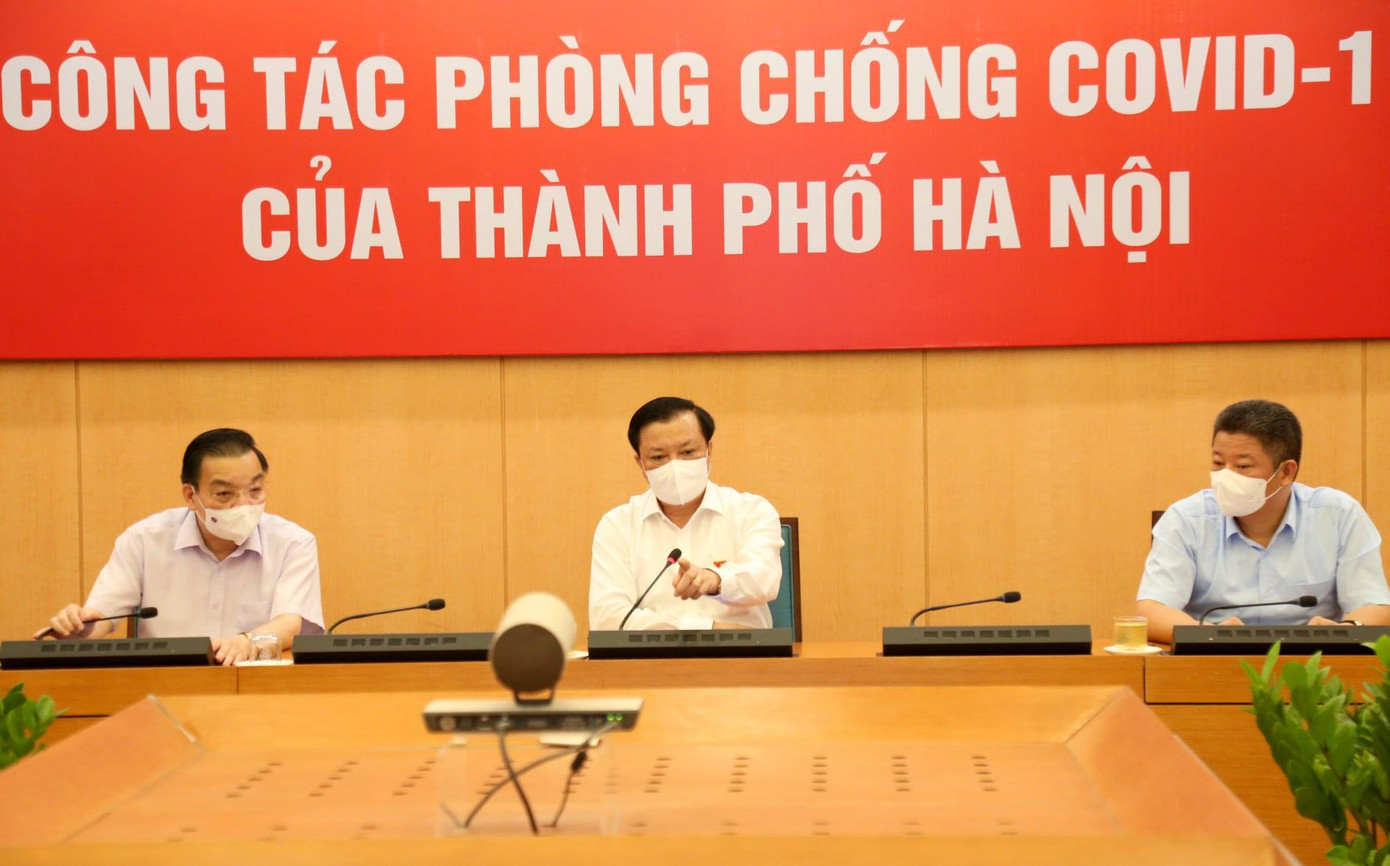 Bí thư Thành uỷ Hà Nội Đinh Tiến Dũng phát biểu chỉ đạo cuộc làm việc