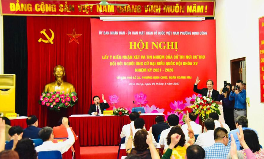 100% cử tri nơi cư trú tín nhiệm giới thiệu ông Đinh Tiến Dũng ứng cử ĐBQH 100% cử tri nơi cư trú tín nhiệm giới thiệu ông Đinh Tiến Dũng ứng cử ĐBQH