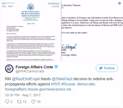 Quốc hội Mỹ gửi ‘tối hậu thư’ cho Tillerson về kế hoạch chống Nga ảnh 1