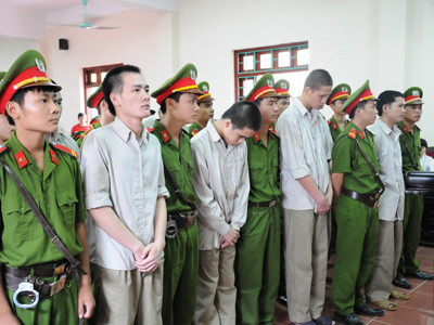 Các bị cáo trong phiên tòa sáng nay 6/9