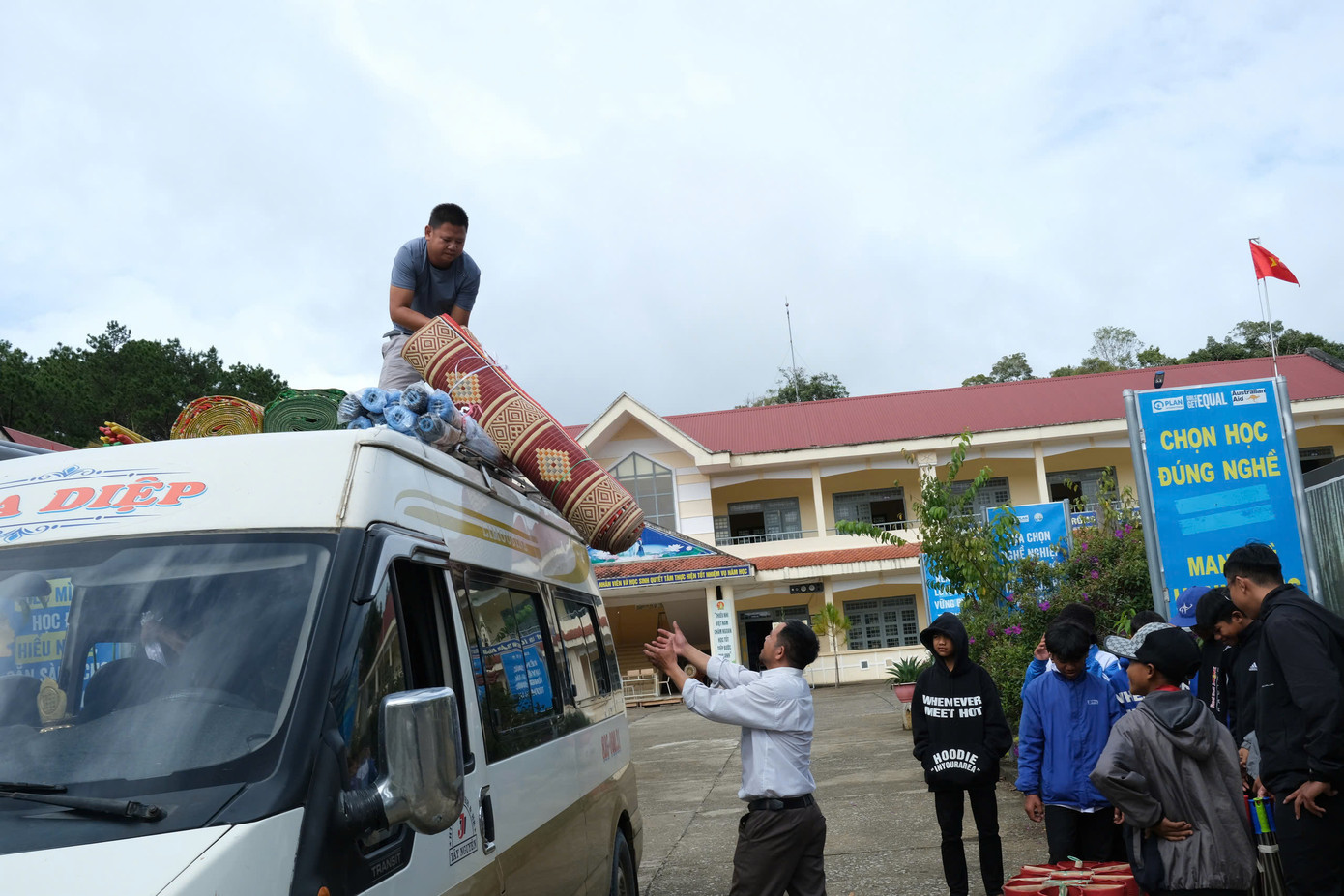 Các học sinh bán trú đã tập trung đầy đủ tại điểm trường trước ngày khai giảng