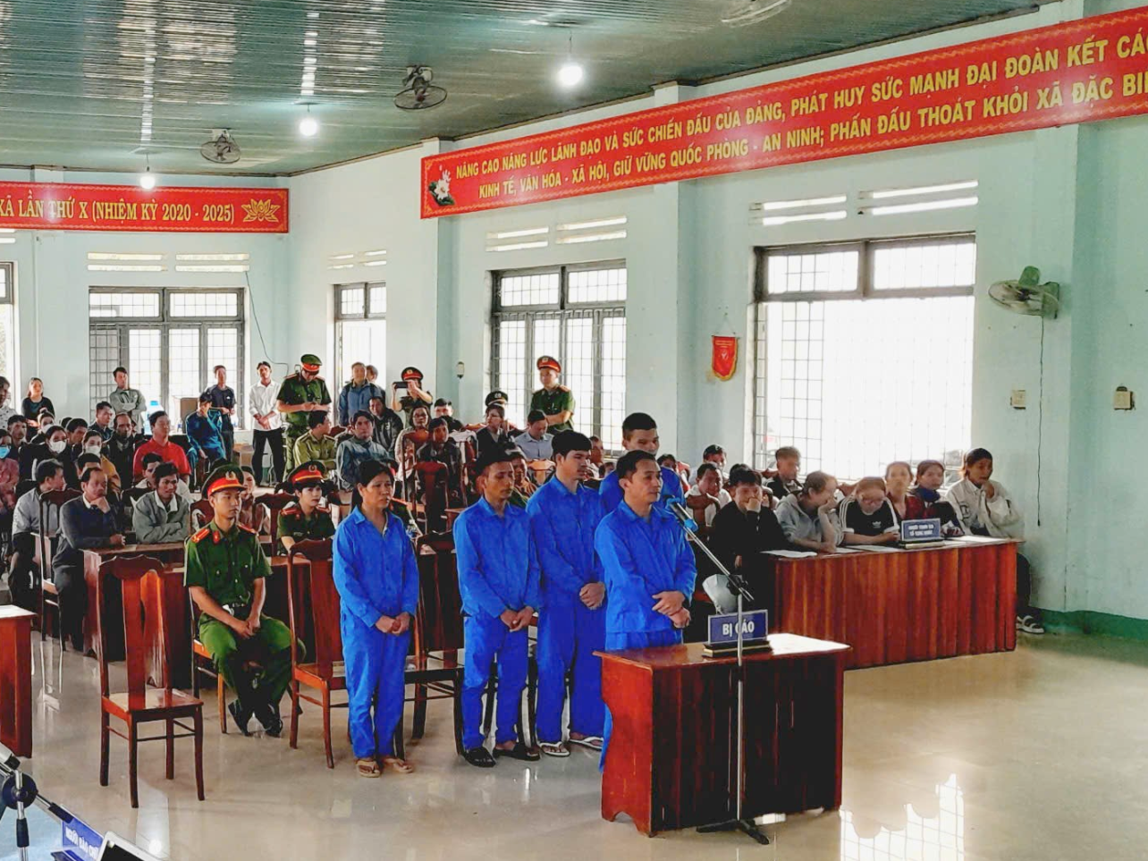 Các bị cáo tại phiên tòa