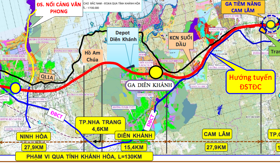 Hướng tuyến, vị trí đặt ga đường sắt tốc độ cao Bắc - Nam đi qua tỉnh Khánh Hòa. Hướng tuyến, vị trí đặt ga đường sắt tốc độ cao Bắc - Nam đi qua tỉnh Khánh Hòa.
